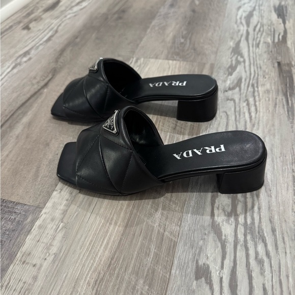Prada Diagram Slide Sandal BLACK, Size 5US / 35EU - Picture 6 of 13